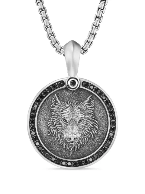 David Yurman sterling silver Petrvs Wolf diamond amulet (30.3mm) Silver D35066MSSABD
