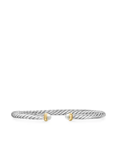 David Yurman 14kt yellow gold and sterling silver Cable Flex bracelet (4mm) Silver B18092S4BPE