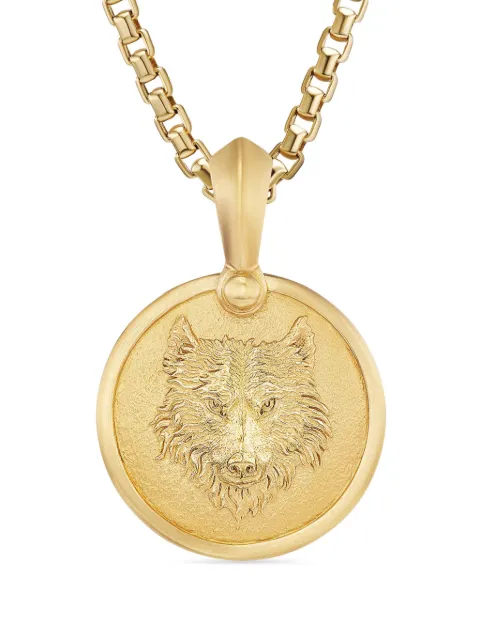 David Yurman 18kt yellow gold Petrvs Wolf amulet (30.6mm) Gold D35066M88