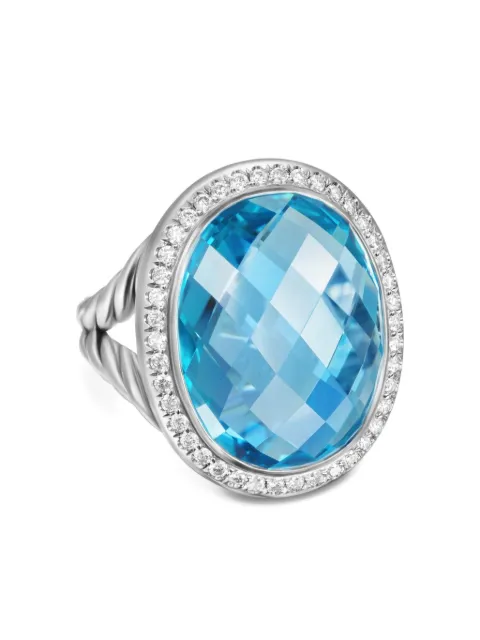 David Yurman sterling silver Albion Oval topaz and diamond ring (21mm) Silver R18172DSSABTDI