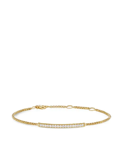 David Yurman 18kt yellow gold Petite Pavé Bar diamond bracelet (1.7mm) Gold B17574D88ADI