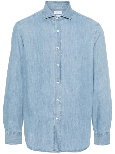 Brunello Cucinelli spread-collar denim shirt Blue MH1920627C8331