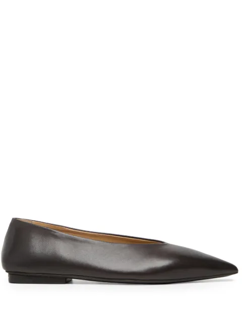 Marsèll Ago pointed-toe leather flat pumps Brown MW8160093460