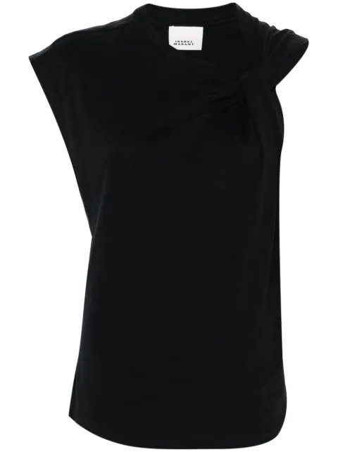 ISABEL MARANT twisted asymmetric T-shirt Black TS0175FAA1N41I