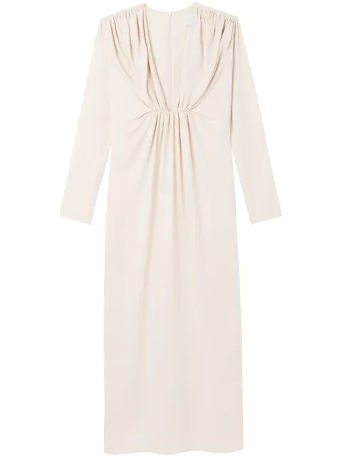 AZ FACTORY Aphrodite gathered midi dress Neutrals 23DRS207CR7