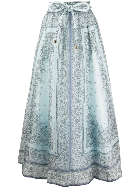 ZIMMERMANN Matchmaker midi skirt Blue 9095SMAT