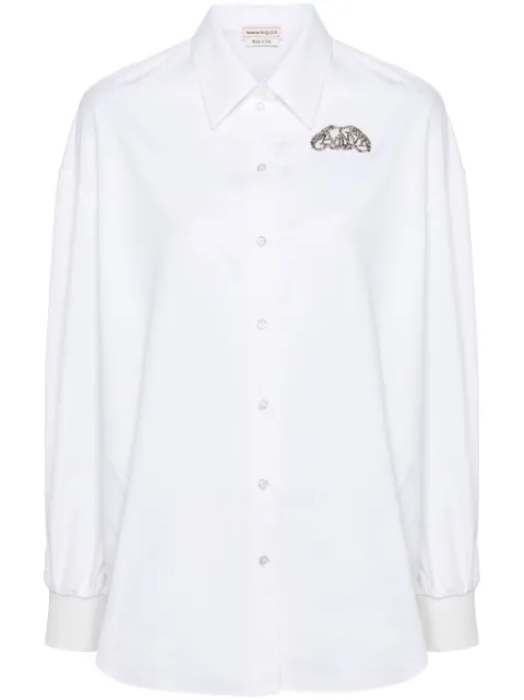 Alexander McQueen crystal-embellished cotton shirt White 781169QAABC