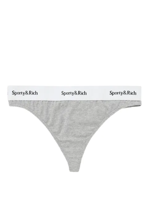 Sporty & Rich Serif logo-waistband thong Grey UN1011HG