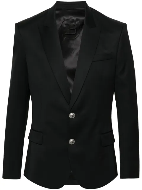 Balmain single-breasted wool blazer Black CH1SI315WB12