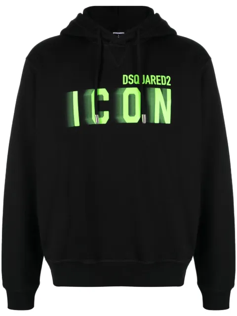 DSQUARED2 logo-print cotton hoodie Black S79GU0112S25516