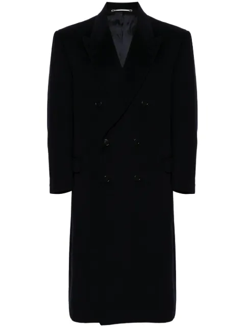 Pierre Cardin Pre-Owned 1970s double-breasted brushed coat Blue PICA900LL