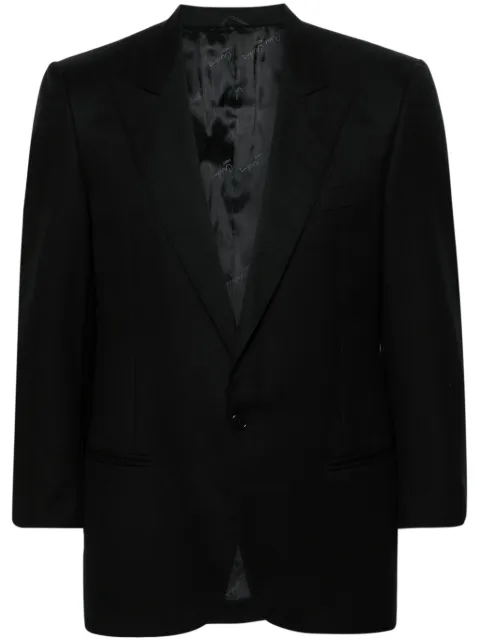 Pierre Cardin Pre-Owned 1980s peak lapels wool blazer Black PICA450BB