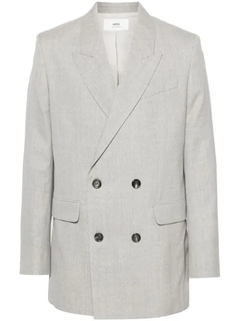 AMI Paris double-breasted blazer Grey E24HBV313WV0038