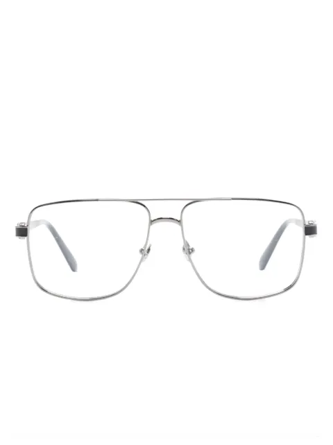Moncler Eyewear logo-plaque navigator-frame glasses Grey ML5178