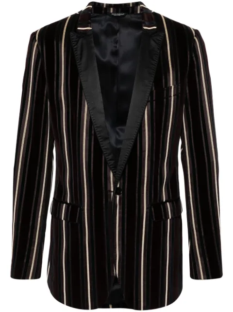Dolce & Gabbana Pre-Owned 2000s peaked lapels striped blazer Black DOG900SB