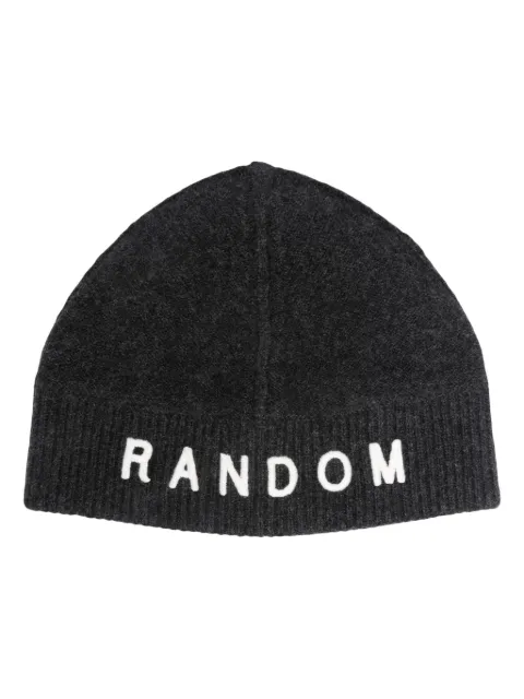 Random Identities slogan-embroidered ribbed-knit beanie Grey A6522FBW00007