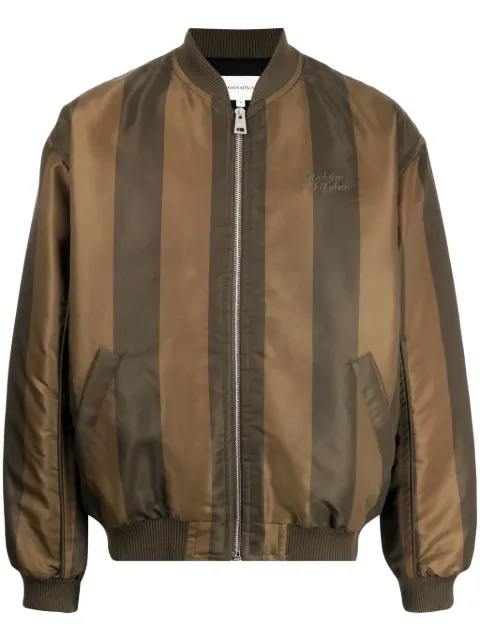 Maison Kitsuné striped bomber jacket Green LM02101WQ0064S398