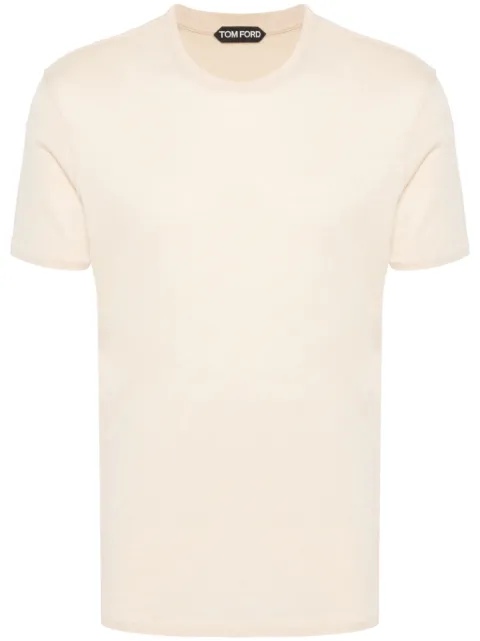 TOM FORD mélange-effect cotton-blend T-shirt Neutrals JCS001JMC002S23