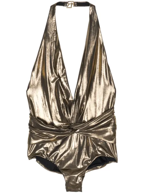 Ralph Lauren Collection draped halterneck body Gold 290942673001