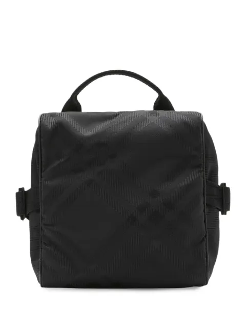 Burberry check-pattern zipped messenger bag Black 8080900
