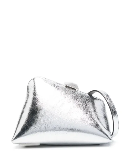 The Attico mini Midnight leather clutch bag Silver 241WAH40L070