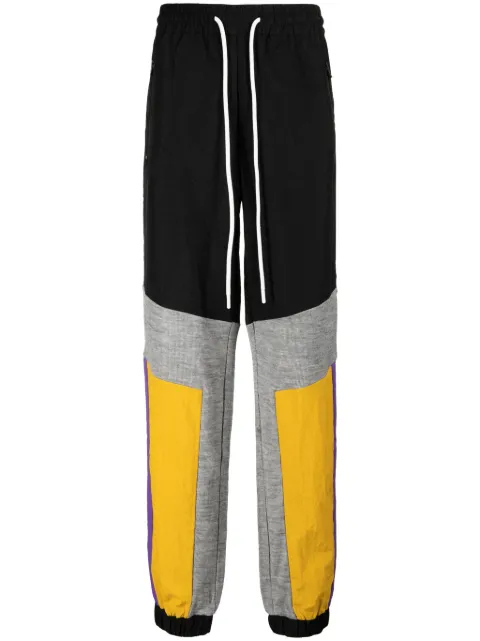 God's Masterful Children colour-block panelled track pants Black GMC08AIB34