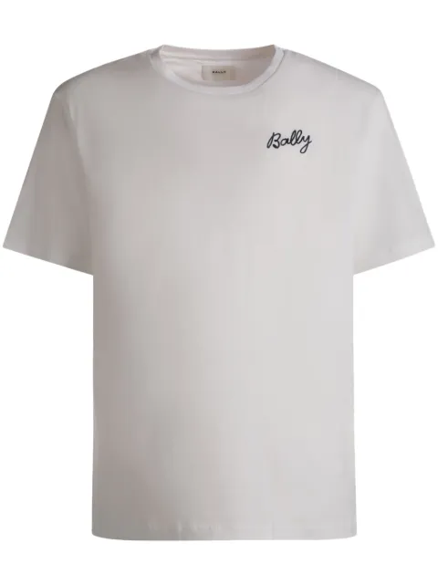 Bally logo-embroidered organic cotton T-shirt White MJE05JCO018
