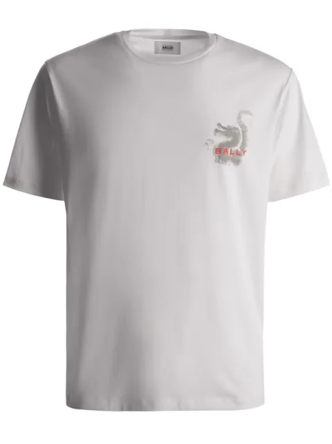 Bally dragon-print organic cotton T-shirt White MCN00OCO018