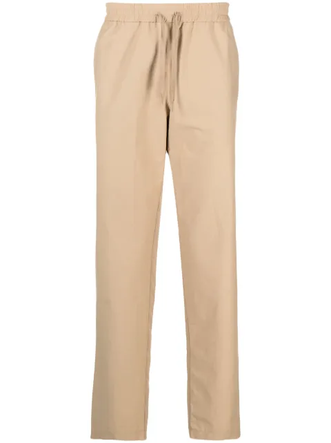 Moschino logo-embroidered straight-leg trousers Neutrals A03210232