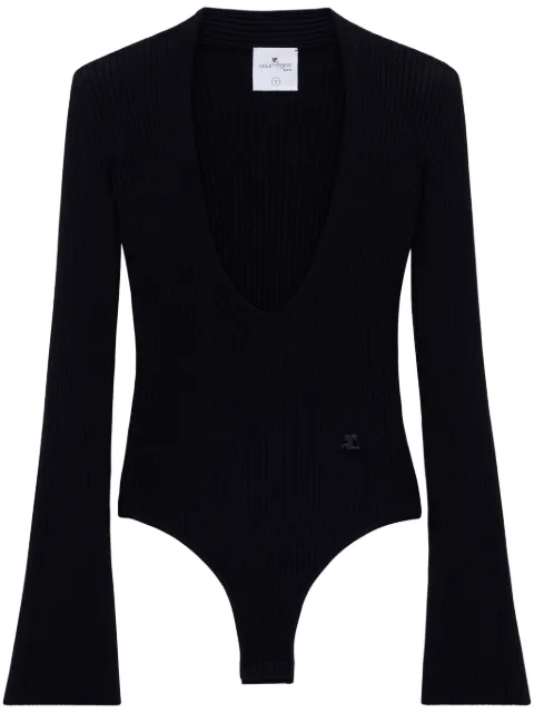 Courrèges ribbed-knit bodysuit Black 224MBD072FI0001