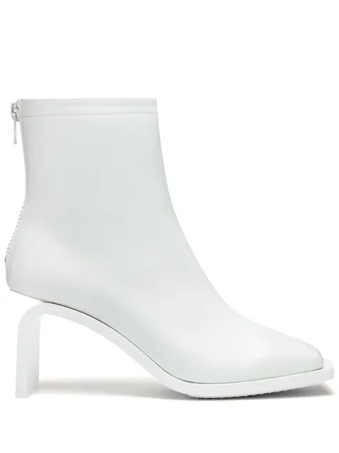 Courrèges Stream leather ankle boots White 224SAB024CV0027