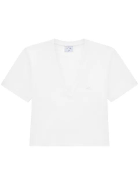 Courrèges logo-appliqué cotton T-shirt White 224JTS138JS0107
