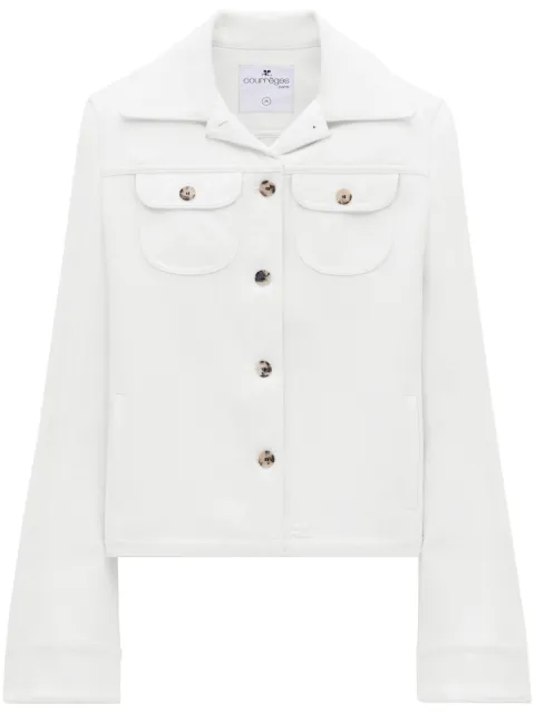 Courrèges single-breasted twill jacket White 224CBL182PL0007