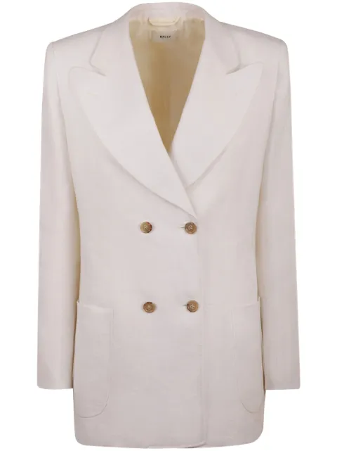 Bally double-breasted linen blazer White WOU056LI005