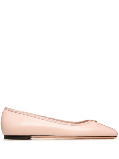 Bally Emblem-plaque leather ballerina shoes Neutrals WA0504NA003
