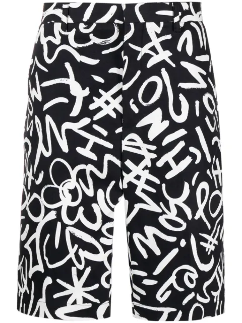 Moschino monogram-print chino shorts Black A03220253