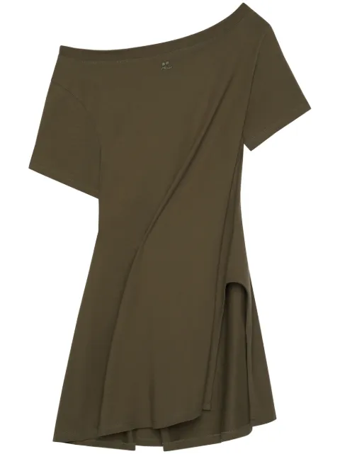 Courrèges boat neck mini dress Green 224JRO420JS0107