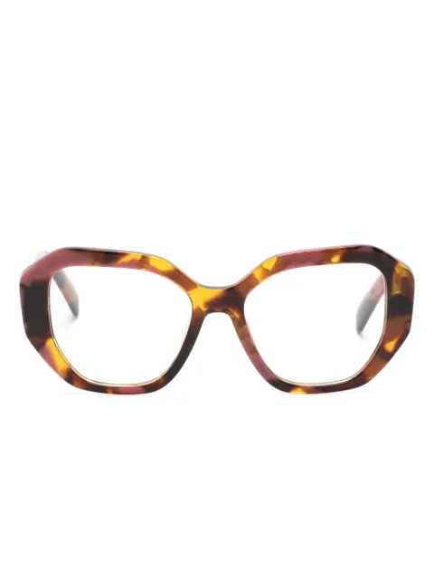 Prada Eyewear geometric-frame glasses Pink PRA07V18N1O1