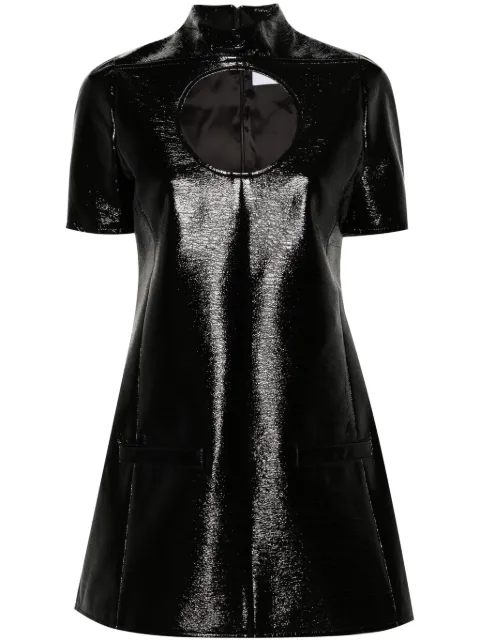 Courrèges cut-out polished-finish minidress Black 423CRO302VY0014