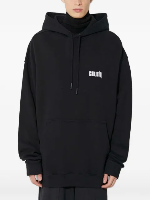 COUNTY OF MILAN drawstring graphic hoodie Black CMBB106F23FLE0061001