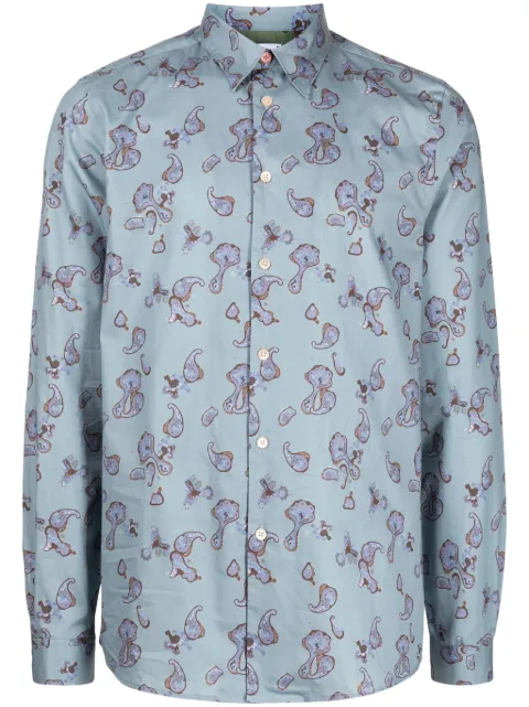 PS Paul Smith paisley-print cotton shirt Blue M2R765XM21967