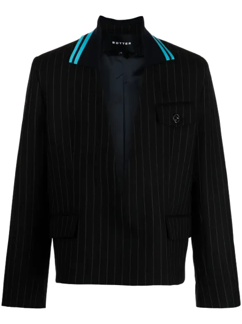Botter striped knit-collar jacket Black MN1043A