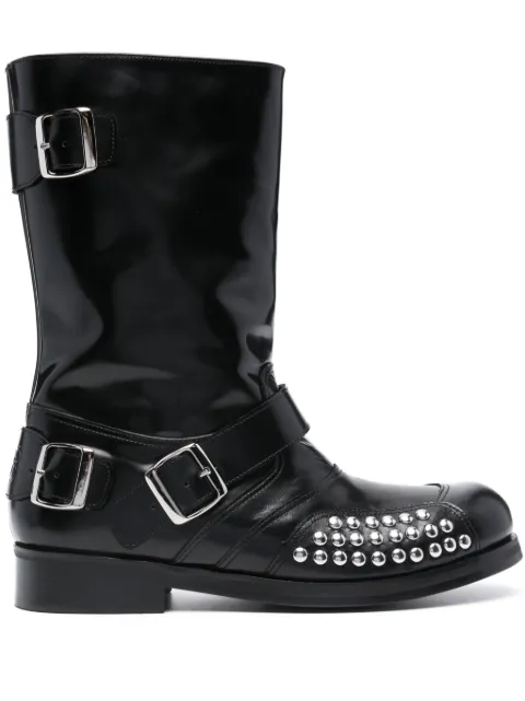 Stefan Cooke leather biker boots Black FSTCMSPBB09021