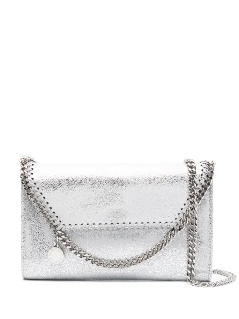 Stella McCartney Falabella Wallet metallic-finish crossbody bag Silver 581238WP0301