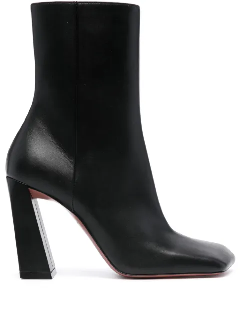 Amina Muaddi Marine 100mm leather ankle boots Black MARINEBOOTIE