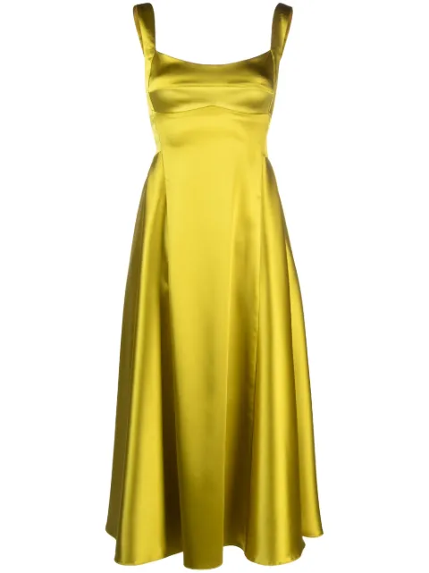 Atu Body Couture square-neck satin maxi dress Green AT24041