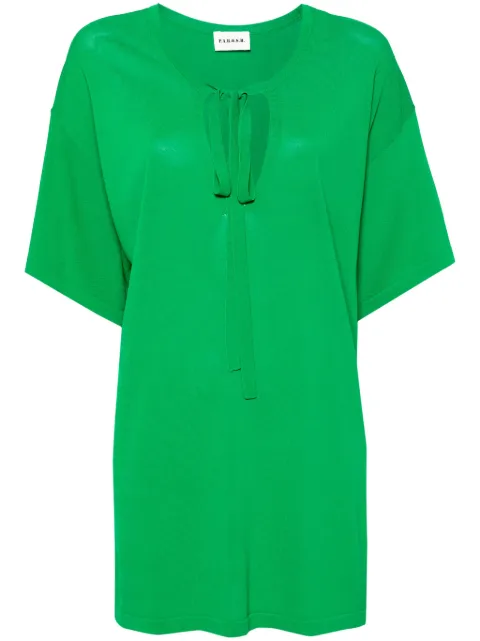 P.A.R.O.S.H. pussy-bow knitted top Green ROUX24D511655