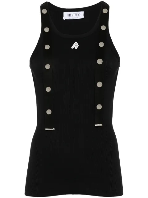 The Attico logo-appliqué ribbed tank top Black 241WCT229J038