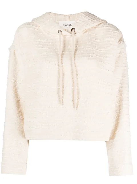 Ba&Sh Ado bouclé cropped hoodie Neutrals 1H23ADO
