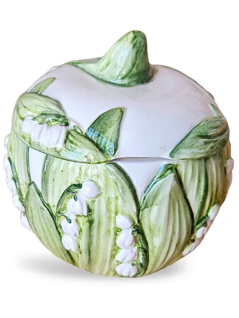 Les-Ottomans Lily Of The Valley ceramic sugar pot Green LVS04